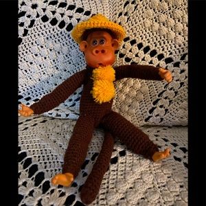 Vintage crocheted monkey